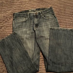 Dark wash 34x34 Wrangler jeans. Boot relax fit